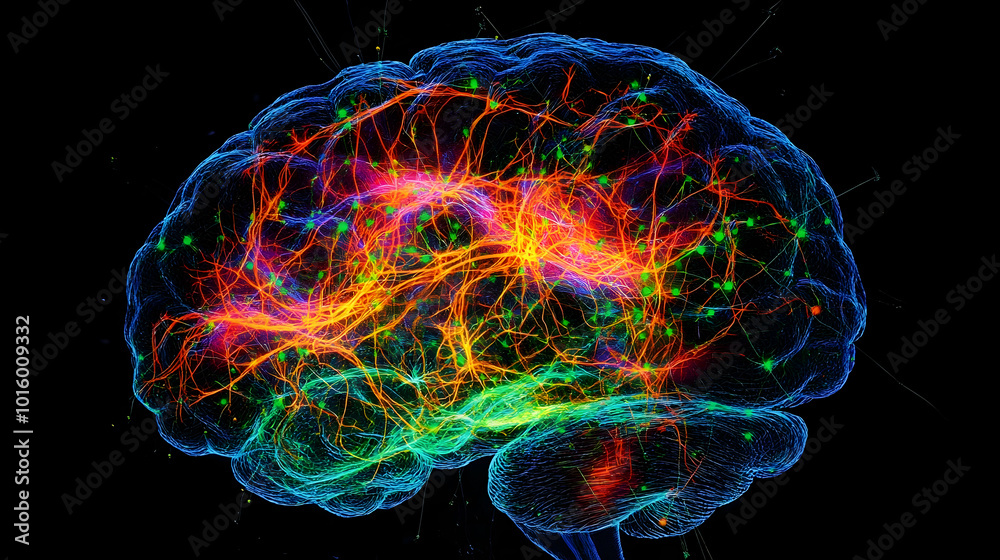 Fototapeta premium colourful illustraion of a brain activity