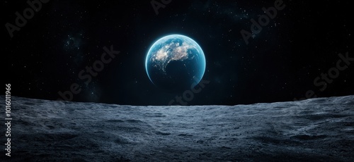 Majestic view of earth from the moon