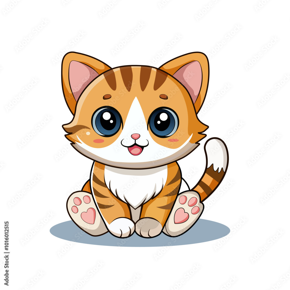 Cartoon cat kitten isolated on white background , vector illustration design. Cartoon cat kitten isolated on white background , vector illustration design.