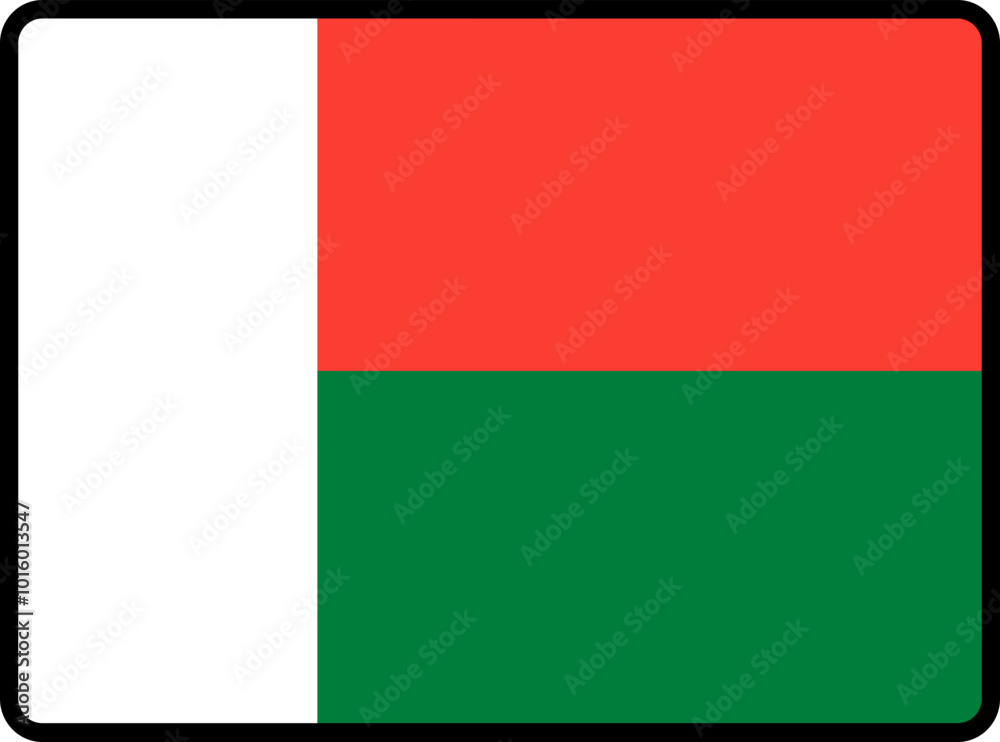 MADAGASCAR Flag Smooth rectangle icon MADAGASCAR Flag Smooth rectangle icon