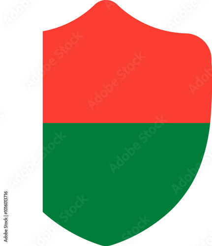 Free Download Shield Shape of MADAGASCAR Flag - GFXLoad