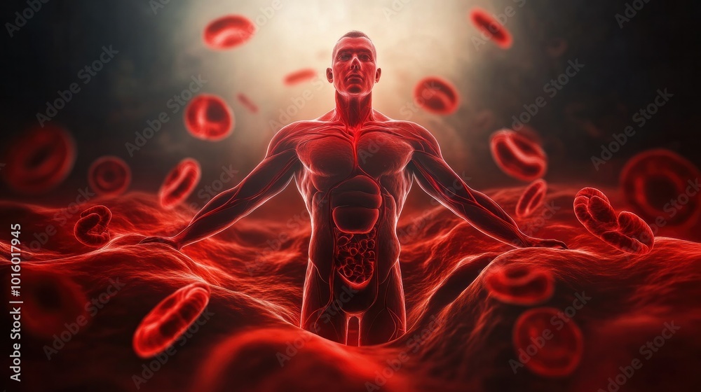 A dynamic visual of blood flow, demonstrating how blood moves through the body, supplying oxygen and nutrients to cells. A dynamic visual of blood flow, demonstrating how blood moves through the body, supplying oxygen and nutrients to cells.