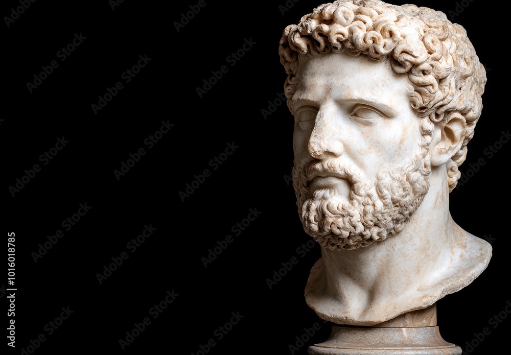 Detailed sculpture of a bearded man's head Detailed sculpture of a bearded man's head