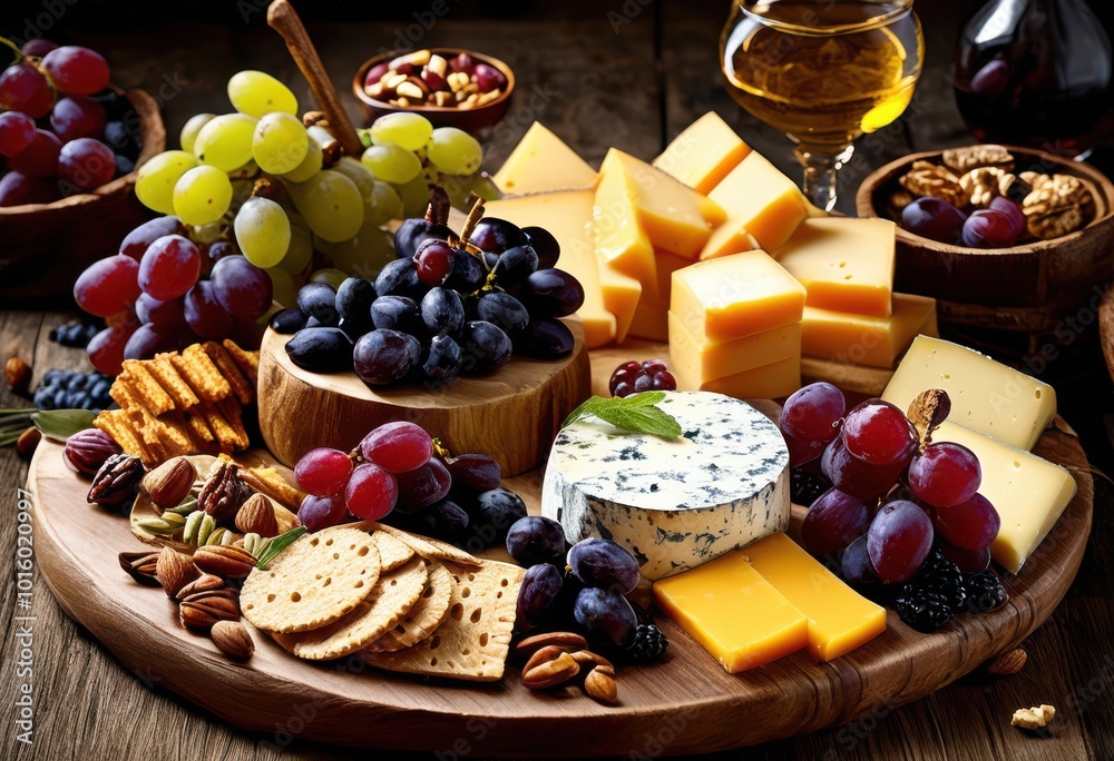 exquisite luxurious cheese board arrangement featuring varied accompaniments stunning presentation, charcuterie, delightful, elegant, entertaining, feast exquisite luxurious cheese board arrangement featuring varied accompaniments stunning presentation, charcuterie, delightful, elegant, entertaining, feast