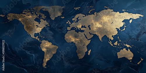 world map, earth flat view marble concept creating an elegant and sophisticated set against a banner background. Generative AI