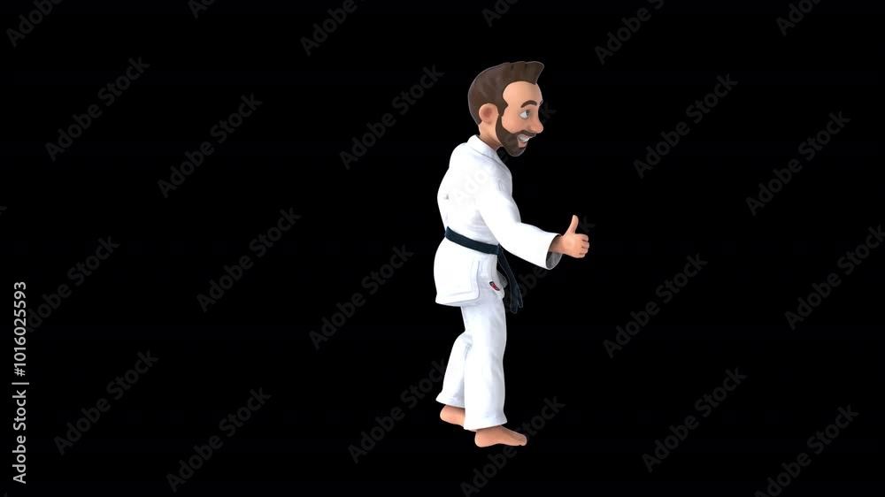 Fun 3D cartoon karateka (with alpha channel) Fun 3D cartoon karateka (with alpha channel)