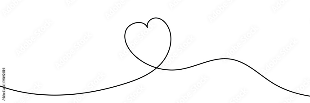 Heart single line art drawing. Continuous one lines heart vector drawing. Vector illustration. Heart single line art drawing. Continuous one lines heart vector drawing. Vector illustration.