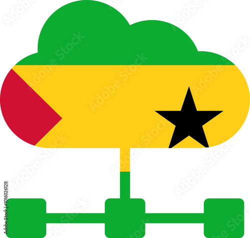 Cloud Server Icon of SAO TOME & PRINCIPE Flag