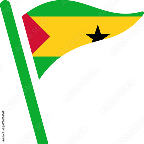 SAO TOME & PRINCIPE Flag Free Flown Icon