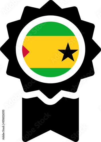 SAO TOME & PRINCIPE flag on badge bag