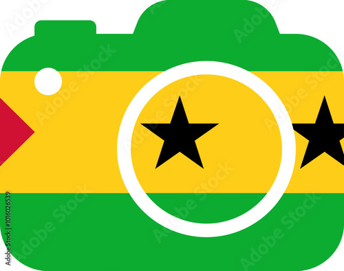 SAO TOME & PRINCIPE Flag On Camra Icon