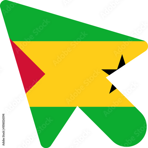 SAO TOME & PRINCIPE Flag On Curser