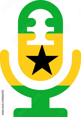 SAO TOME & PRINCIPE Flag on Microphone icon