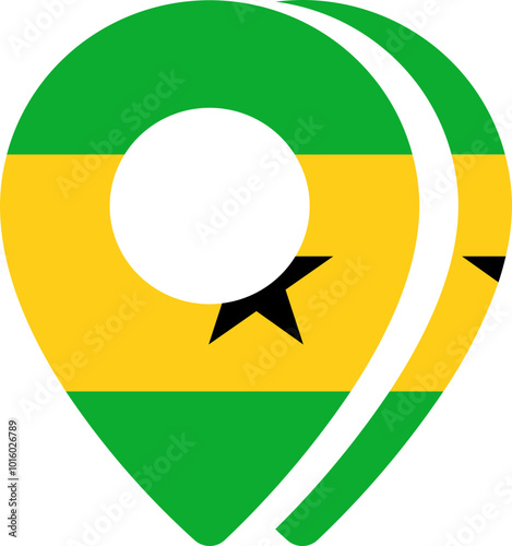 SAO TOME & PRINCIPE flag on Map Icon