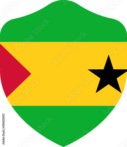 SAO TOME & PRINCIPE Flag on Shield Shape
