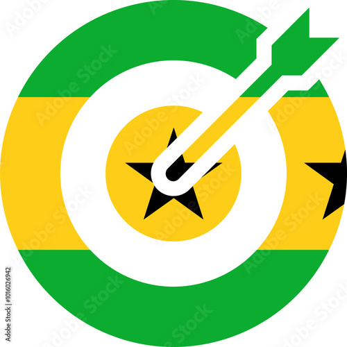 SAO TOME & PRINCIPE Flag on Target icon
