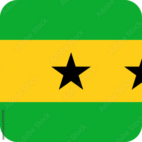 SAO TOME & PRINCIPE Flag Square Icon