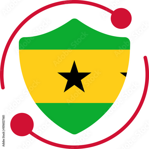 Security Icon in SAO TOME & PRINCIPE Flag