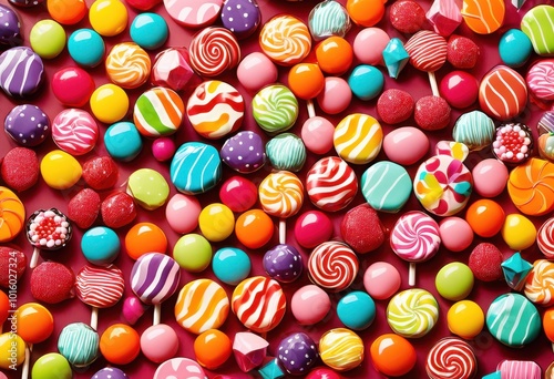 vibrant candy assortment featuring colorful packaging decorative backdrop ideal eye catching visual appeal, collection, display, dessert, festive, flavors