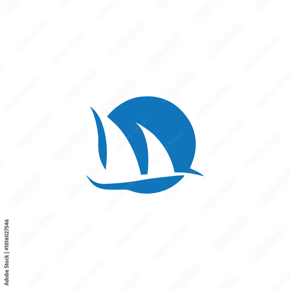 Obraz premium Ship logo vector design template, Cruise ship Logo Template vector, cargo logo design, shipping logo design vector.