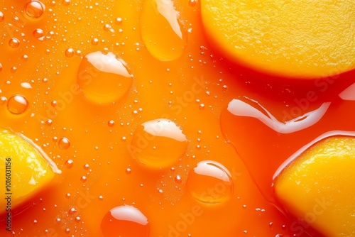 Fruity Confiture Pattern with Mango Sauce and Apricot Jam Swirls