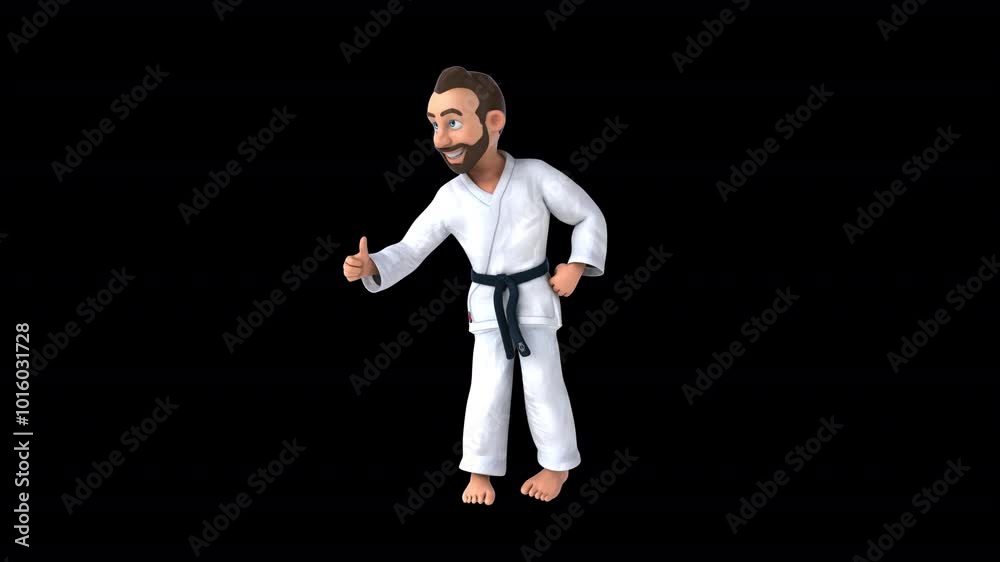 Fun 3D cartoon karateka (with alpha channel) Fun 3D cartoon karateka (with alpha channel)