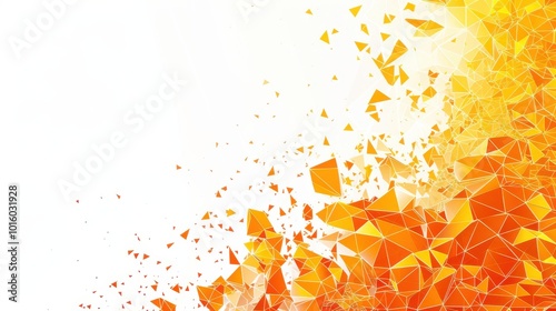 A white background with orange triangles scattered across it photo