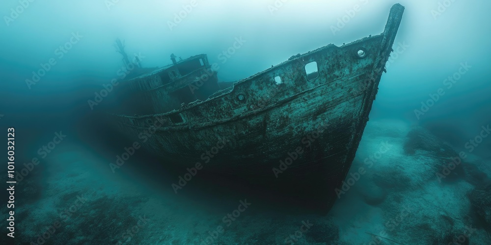 Beautiful Photograph Capturing the Eerie Allure of a Sunken Ship background Beautiful Photograph Capturing the Eerie Allure of a Sunken Ship background