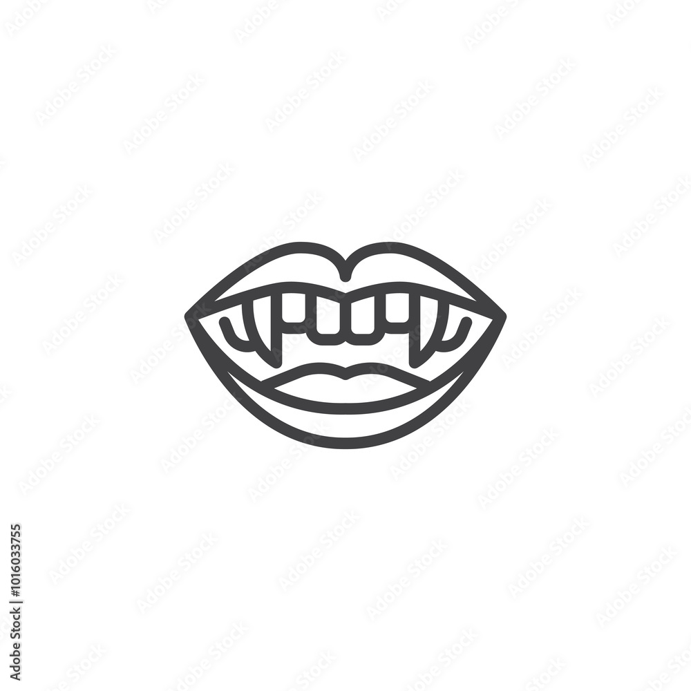 Vampire Fangs line icon Vampire Fangs line icon