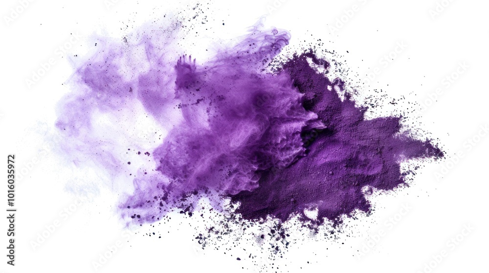 Fototapeta premium Purple Powder Explosion on White Background