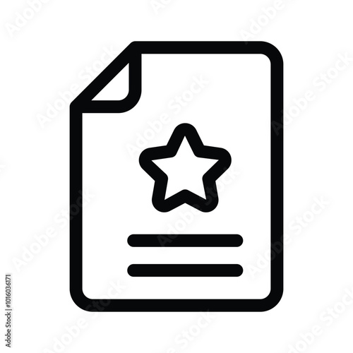 Star on page concept icon of favorite document