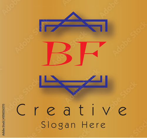 Creative Logo Golden & Red and Blue Collar Concept 