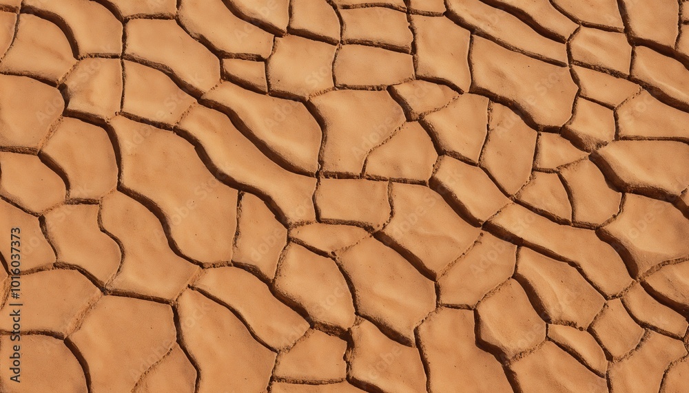 Cracked dry soil texture, natural, featuring wavy patterns and crevices in warm lighting, sandy clay texture Cracked dry soil texture, natural, featuring wavy patterns and crevices in warm lighting, sandy clay texture