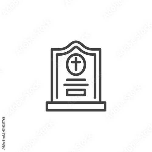 Gravestone line icon