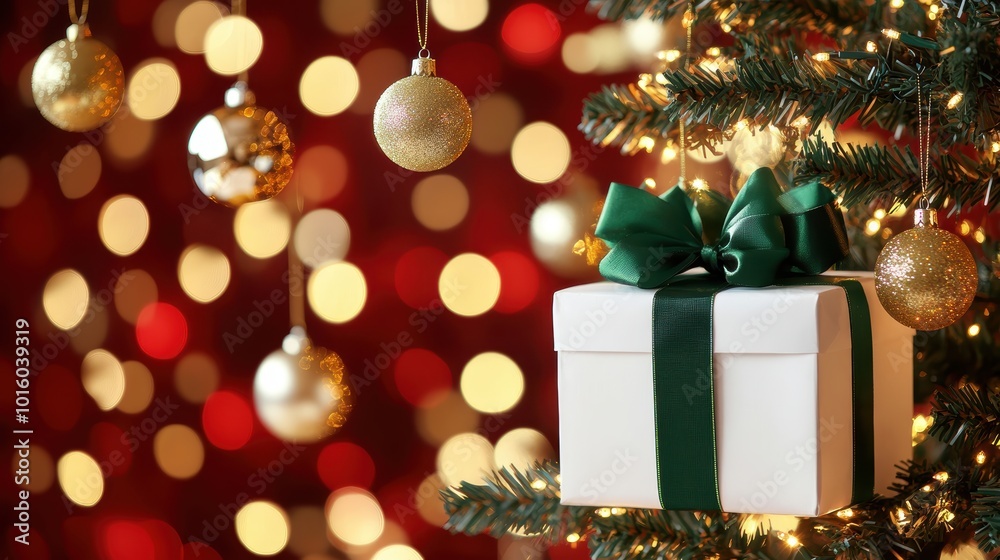Festive Christmas Tree with Glowing Lights Gift Box Festive Christmas Tree with Glowing Lights Gift Box