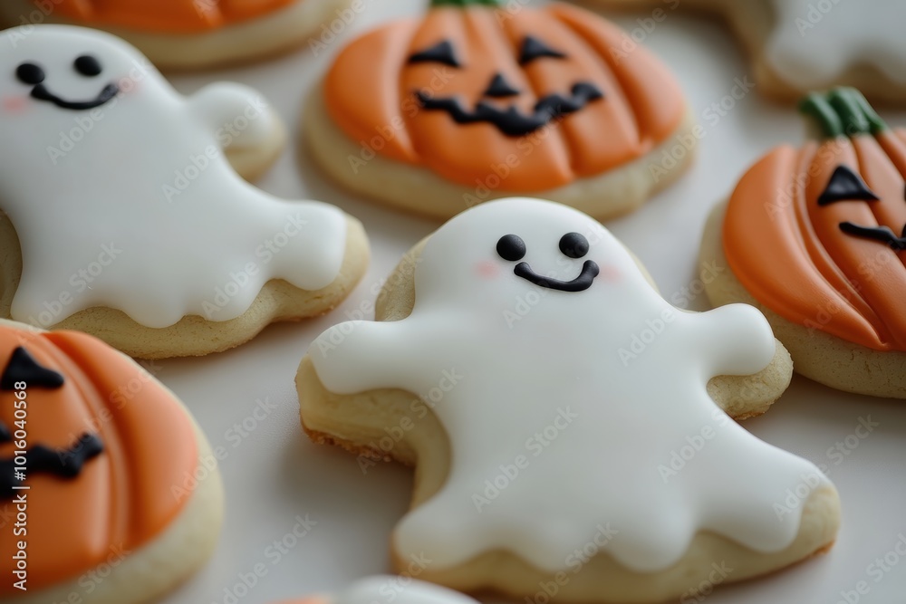 Festive Halloween sugar cookies decorated with icing Festive Halloween sugar cookies decorated with icing