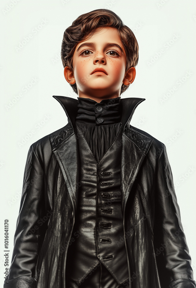 Kid Halloween costume. Vampire kid costume. Halloween Dracula. Halloween kid fashion. Halloween child costume. Halloween kid costume illustration. Dracula costume.
Kid Halloween costume. Vampire kid costume. Halloween Dracula. Halloween kid fashion. Halloween child costume. Halloween kid costume illustration. Dracula costume.