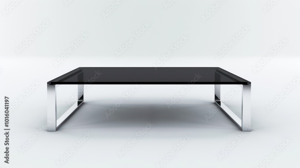 Black Glass Coffee Table with Chrome Frame Black Glass Coffee Table with Chrome Frame