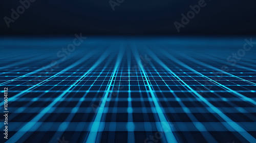 A contemporary and cool digital backdrop, featuring a networked blue gradient grid, illuminating the futuristic spectrum of technology, programming, and virtual interface design ,copy space for design