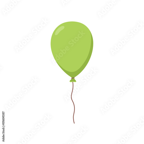Balloon flying up with string, floating in air. Festive decoration, baloon so...