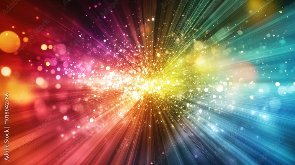 Vibrant abstract explosion of colors and light rays Vibrant abstract explosion of colors and light rays