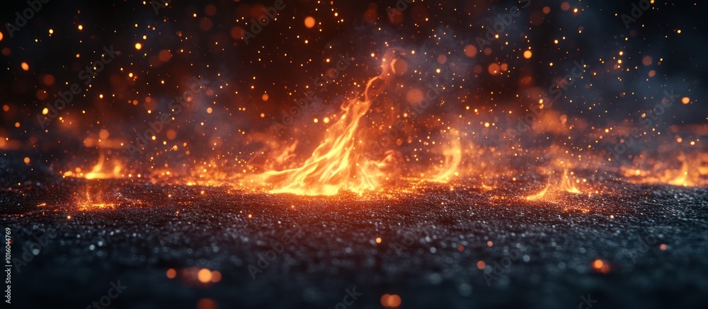 Abstract fire flames with sparks and smoke in the air. Abstract fire flames with sparks and smoke in the air.
