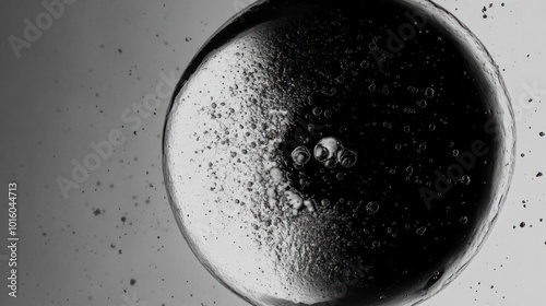 follicle, egg, fertility concept, black and white illustration