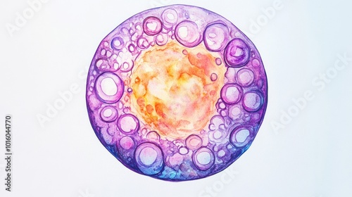 follicle, egg, fertility concept, water color illustration photo