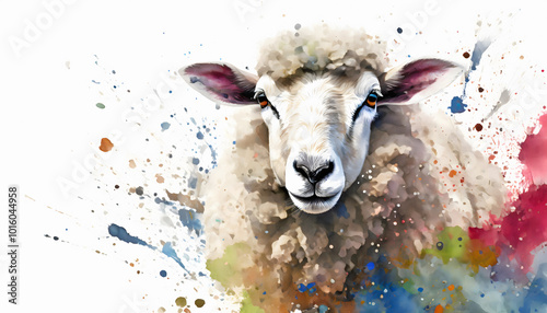Lively sheep portrait photo