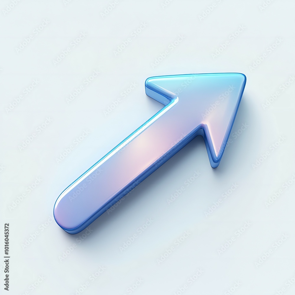 3D blue neon arrow icon on solid white background with bright light reflections, glowing effect and minimalistic design for modern UI elements new beautiful stock image illustration AI 3D blue neon arrow icon on solid white background with bright light reflections, glowing effect and minimalistic design for modern UI elements new beautiful stock image illustration AI