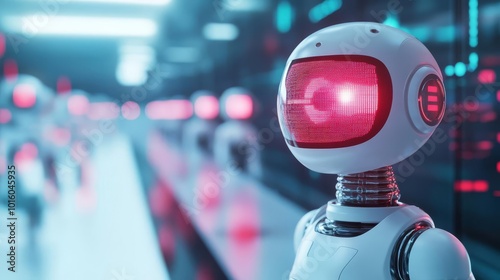 Wallpaper Mural Blockchain in AI-driven robotics, floating holograms, futuristic lab setting Torontodigital.ca