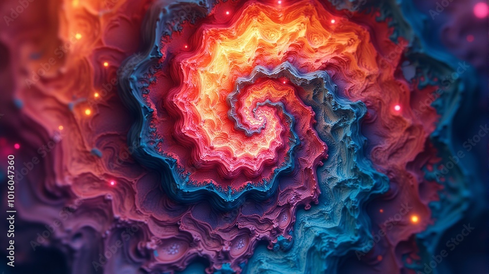 Obraz premium a colorful image of a spiral is shown in this image.