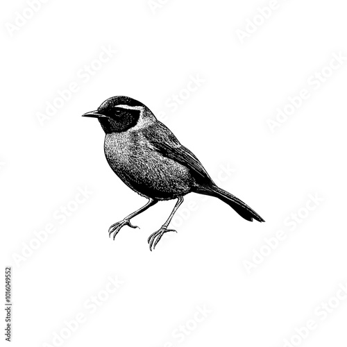 Yellowthroat hand drawing vector isolated on background.