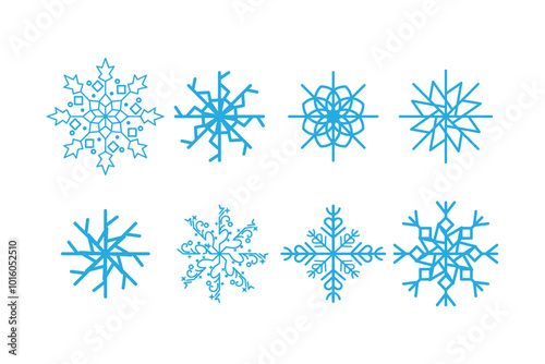Snowflake icon logo design template isolated illustration